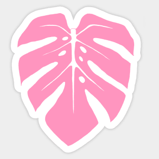 Baby Pink Monstera Leaf Sticker